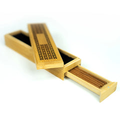 Bamboo Incense Stick Holder/Burner Box & Copal Incense Variety Pack - Kit Set