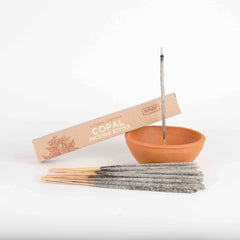 FREE Terracotta Natural-Clay Incense Stick Holder & Premium Mayan Copal Incense - Kit Set