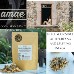 Pure Copal Resin & Palo Santo chips Combo Mix. Amae Incense's Original.