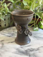 Oaxaca's Polished Clay 3"D" Flores Copalera Sahumerio Cup with Amae's Sahumerio Mix