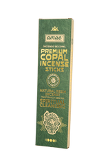Bamboo Incense Stick Holder/Burner Box & Premium Mayan Copal Incense - Kit Set