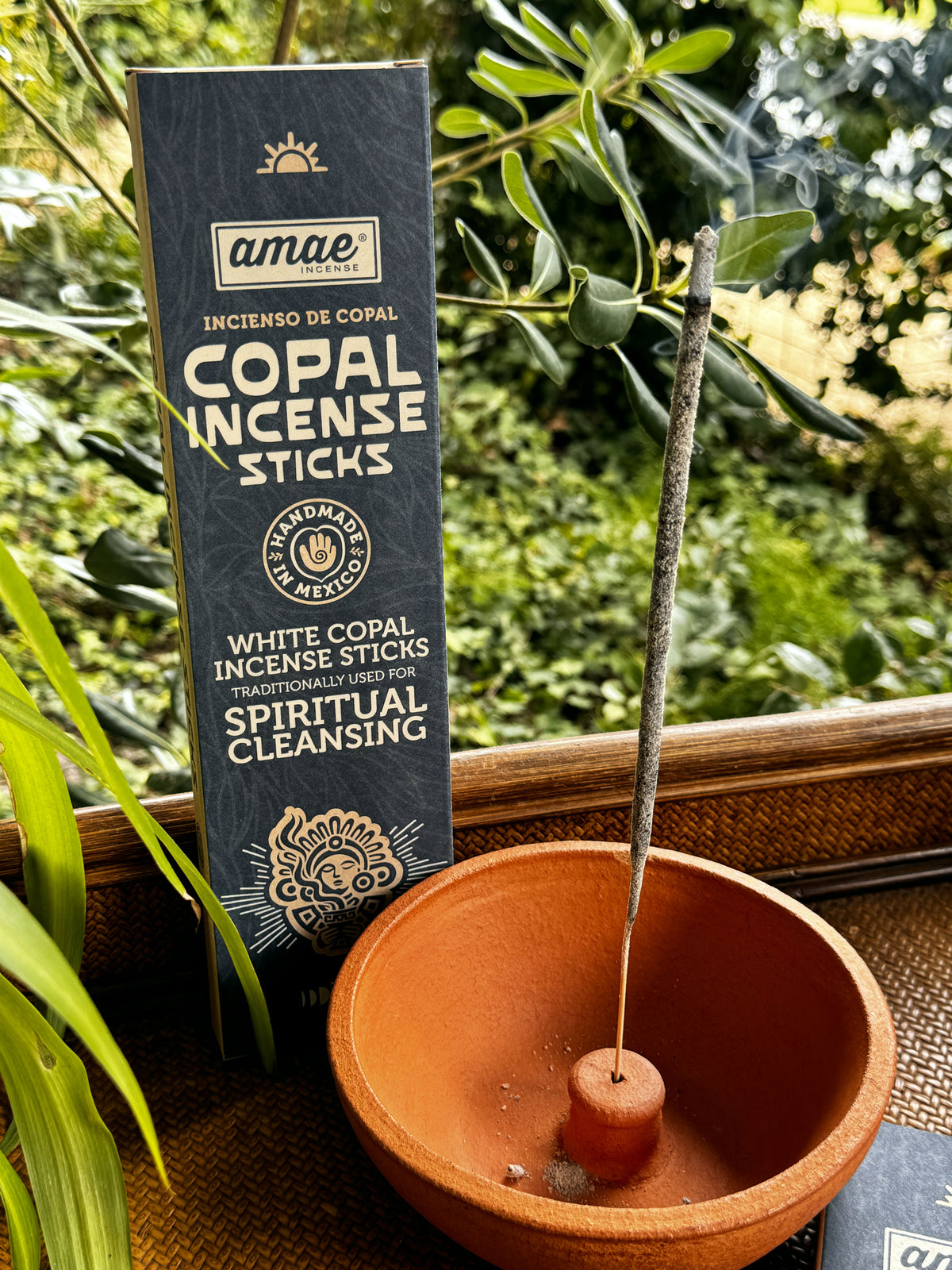 FREE Terracotta Natural-Clay Incense Stick Holder & Premium Mayan Copal Incense - Kit Set