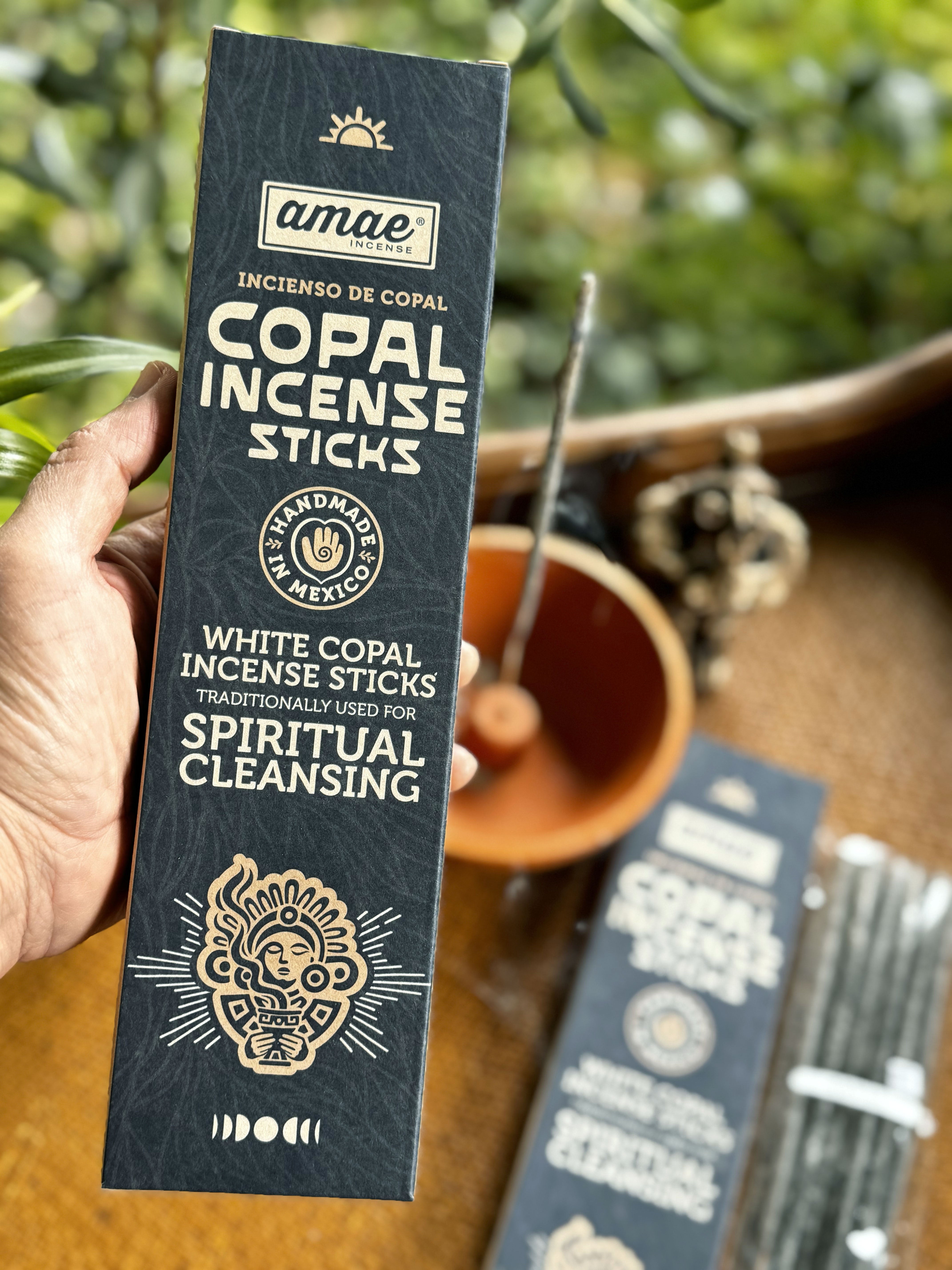 FREE Terracotta Natural-Clay Incense Stick Holder & Premium Mayan Copal Incense - Kit Set