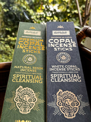 Bamboo Incense Stick Holder/Burner Box & Premium Mayan Copal Incense - Kit Set