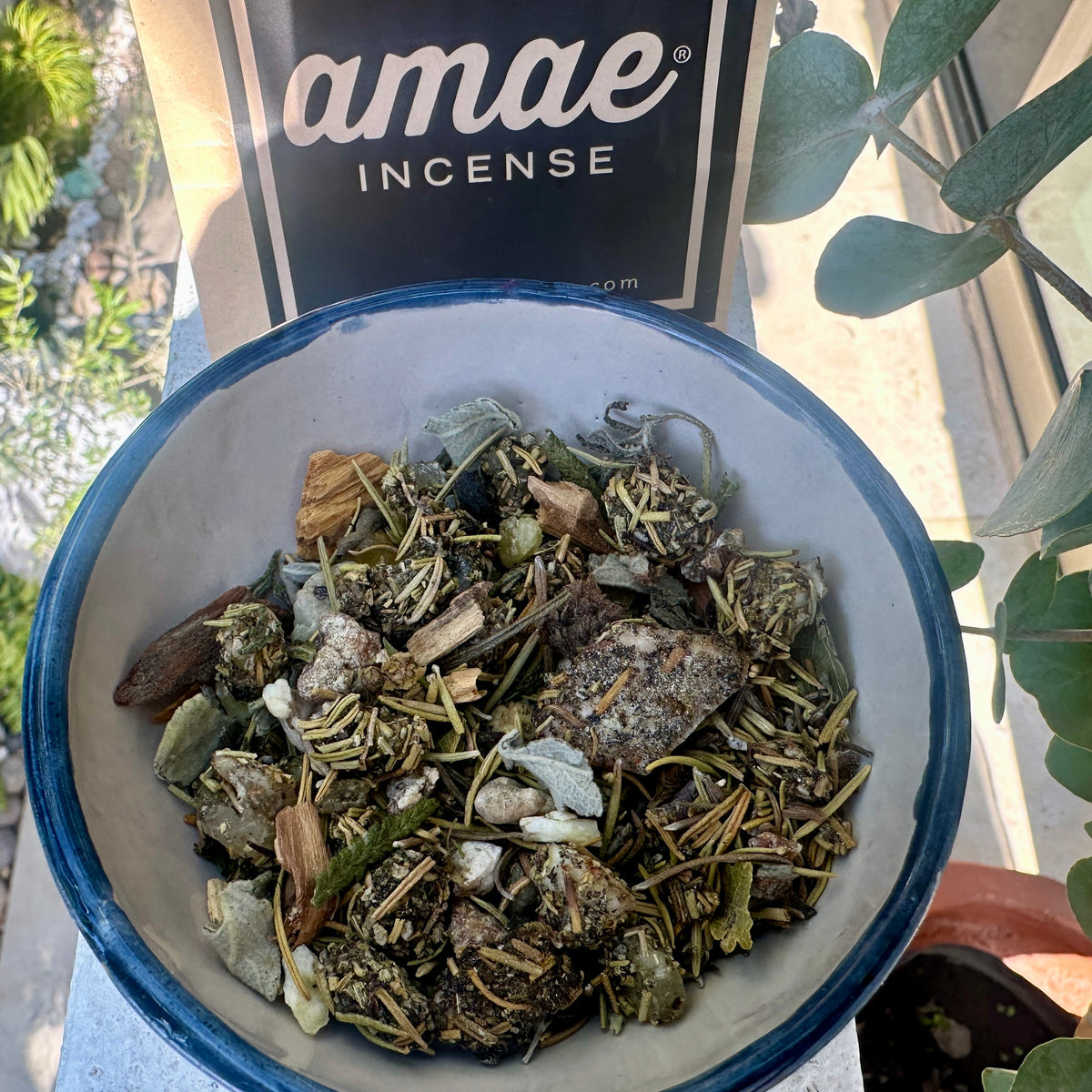 Amae Sacred Resin & Herbal Mix – “Purify Your Space” Cleansing Incense with Copal, Lemongrass, Menthol Crystals & Forest Energy