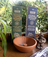 FREE Terracotta Natural-Clay Incense Stick Holder & Premium Mayan Copal Incense - Kit Set