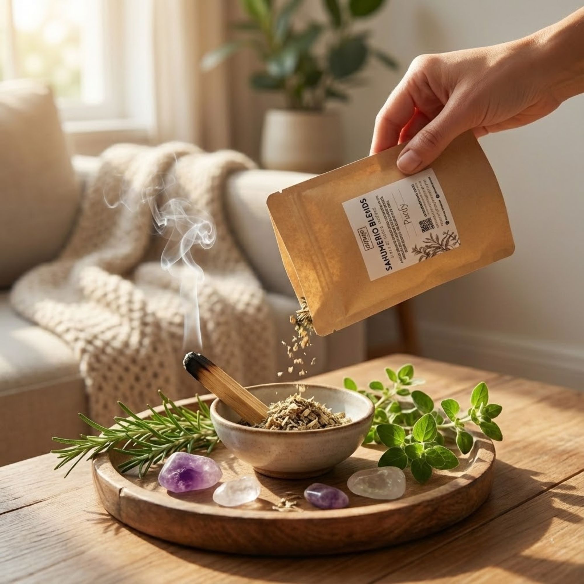 Amae Sacred Resin & Herbal Mix – “Purify Your Space” Cleansing Incense with Copal, Lemongrass, Menthol Crystals & Forest Energy