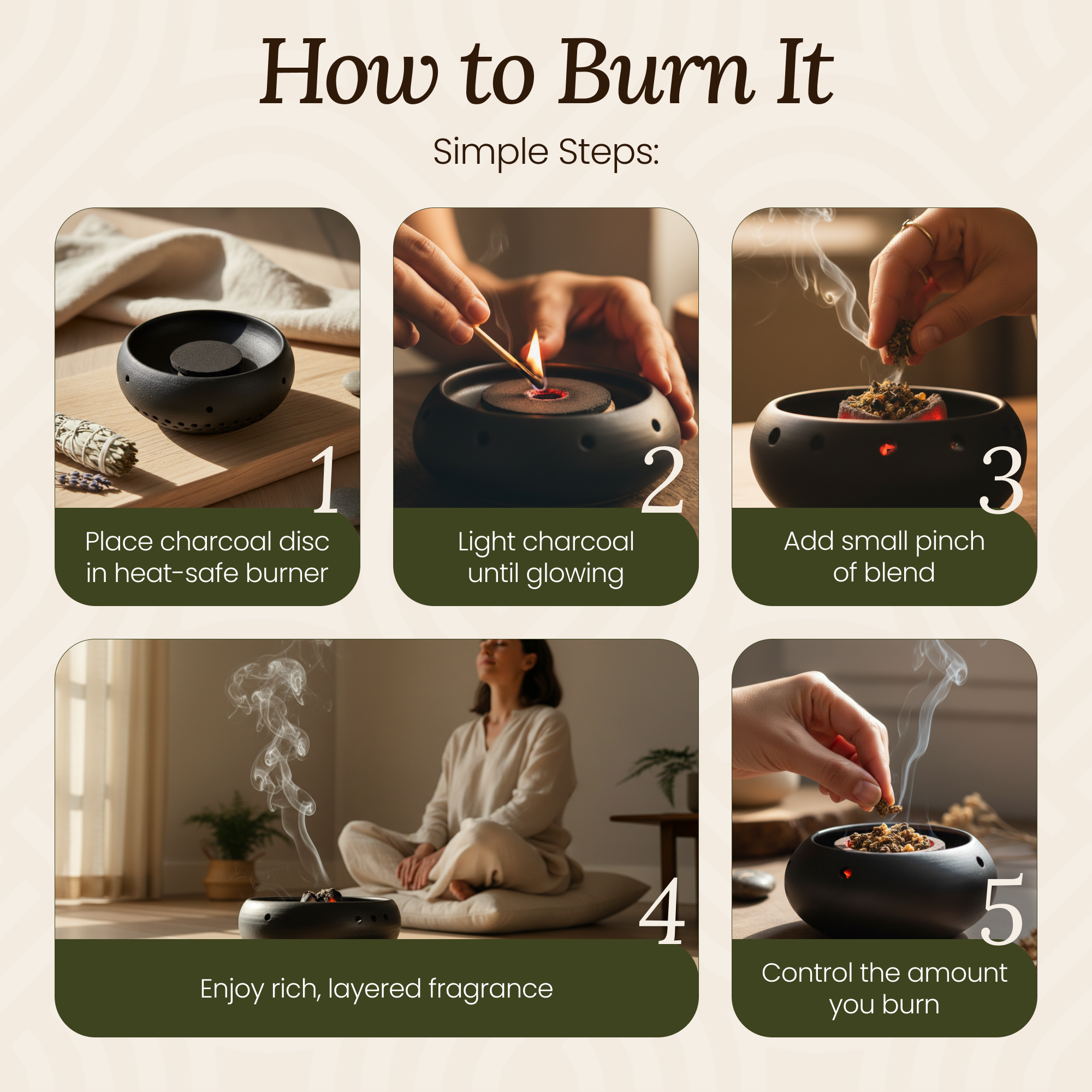 Amae Incense Original Herbs Resin & Essences Mix - Premium Frankincense Resin, Pure Sandalwood Essence, & Kosher Herbs - Manifest Abundance