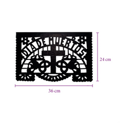 Día de los Muertos Garland "Papel Picado" Tissue paper Banner with Flags and doillies for your Ofrenda