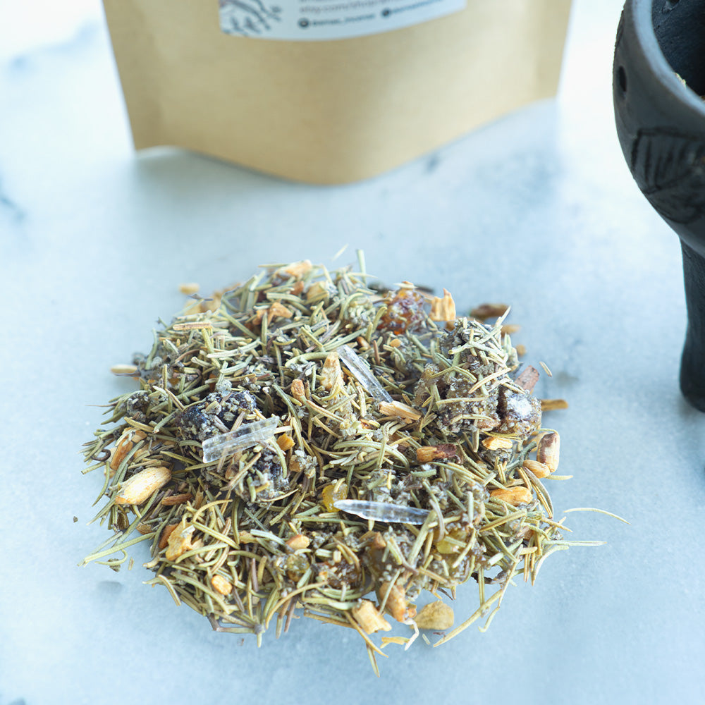 Amae Sacred Resin & Herbal Mix – “Purify Your Space” Cleansing Incense with Copal, Lemongrass, Menthol Crystals & Forest Energy
