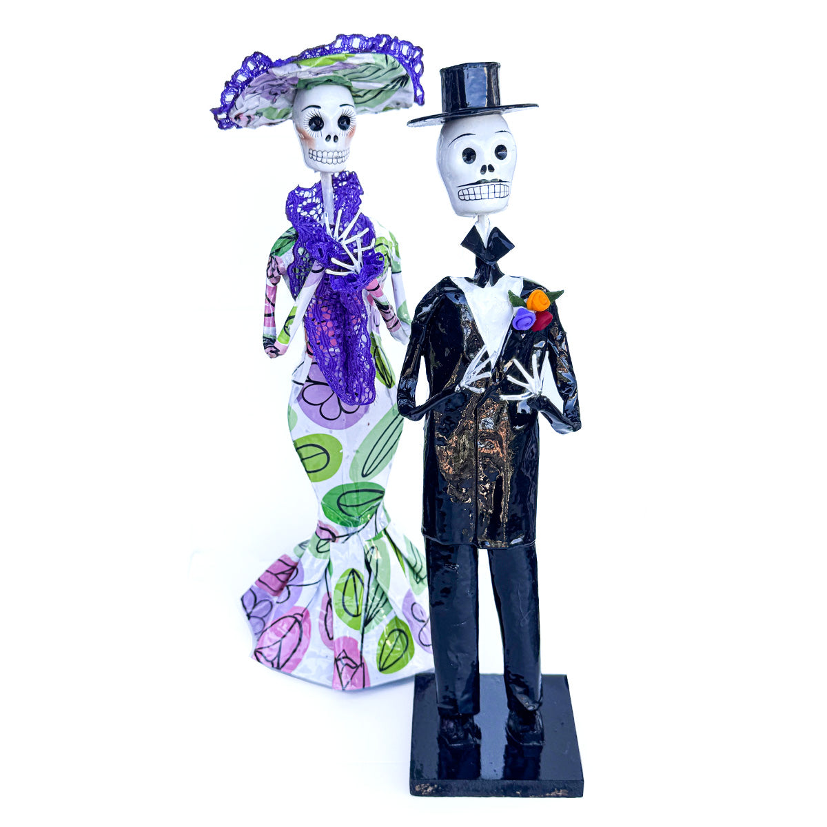 Catrino & Catrina Papel Maché Figurines Handcrafted Assorted designs & prints.